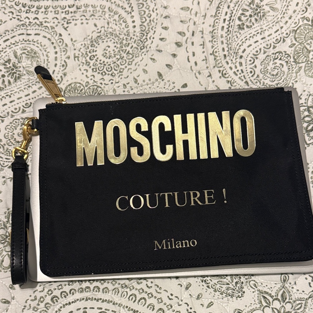 Moschino Black and Gold Couture Pouch
